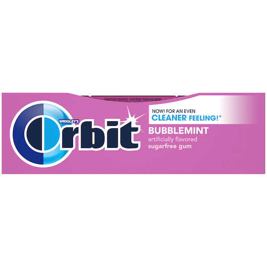 Orbit Mint Bubble Gum, 12 x 12 x 14 PC Case - Alternate product angle or state
