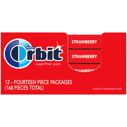Orbit Strawberry Gum Remix, 14 Pieces per Pack - 12 Packs per Box, 12 x 12 x 14 PC Case - DOT product image 2