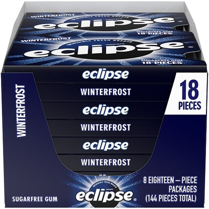 Eclipse Single Serve Winterfrost Gum, 18 x 8 x 18 PC Case - Candy & Confections