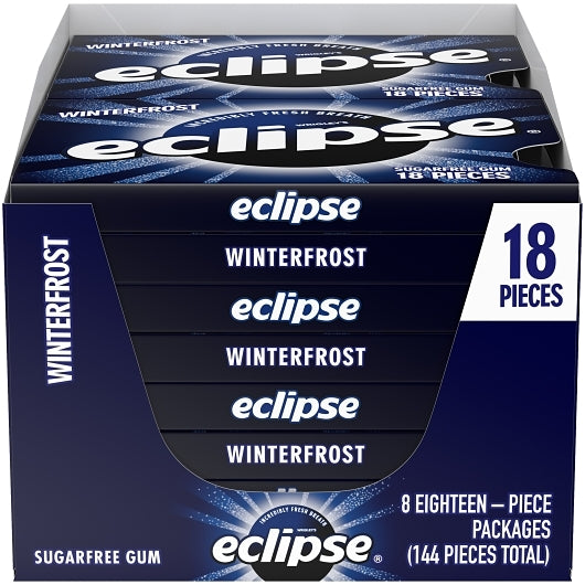 Eclipse Single Serve Winterfrost Gum, 18 x 8 x 18 PC Case - Candy & Confections