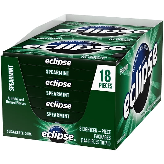 Eclipse Single Serve Spearmint Gum, 18 x 8 x 18 PC Case - DOT product image 3