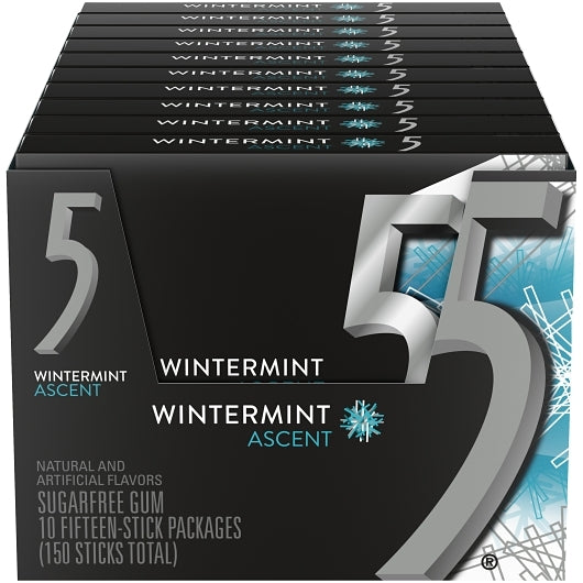 5 Gum Sugarfree Wintermint Ascent Stick Gum, 12 x 10 x 15 PC Case - DOT product image 2