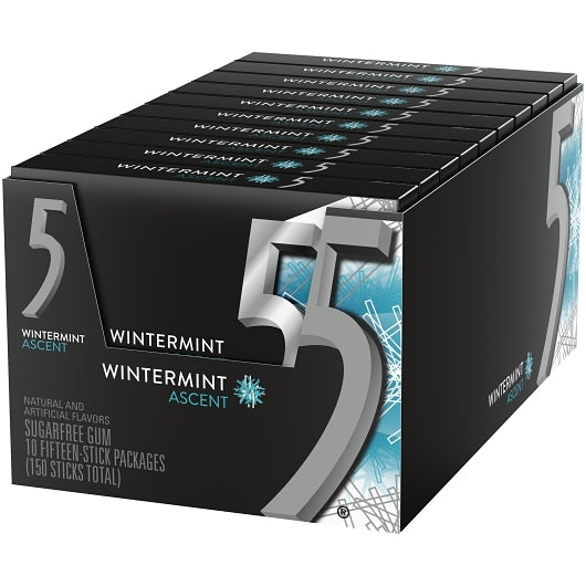 5 Gum Sugarfree Wintermint Ascent Stick Gum, 12 x 10 x 15 PC Case - DOT product image 2