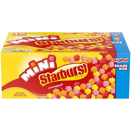 Starburst Minis Share Size, 6 x 15 x 3.5 oz Case - Candy & Confections