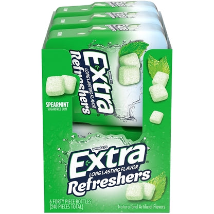 Extra Refreshers Spearmint, 4 x 6 x 40 PC Case - Front/center packaged product image