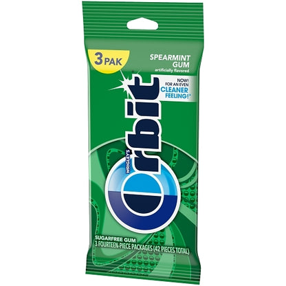 Orbit Gum Spearmint 3 Pack, 20 x 3 x 14 PC Case - Alternate product angle or state