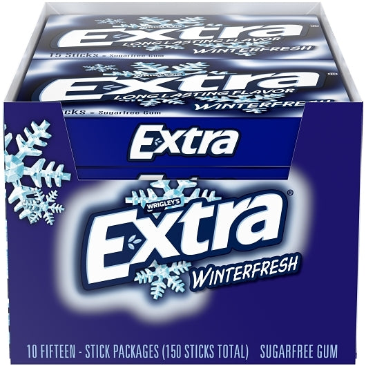 Extra 15 Piece/Unit Single Serve Winterfresh Gum, 12 x 10 x 15 PC Case - DOT product image 3