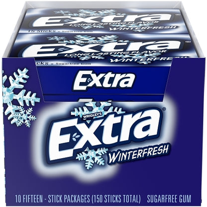 Extra 15 Piece/Unit Single Serve Winterfresh Gum, 12 x 10 x 15 PC Case - DOT product image 3