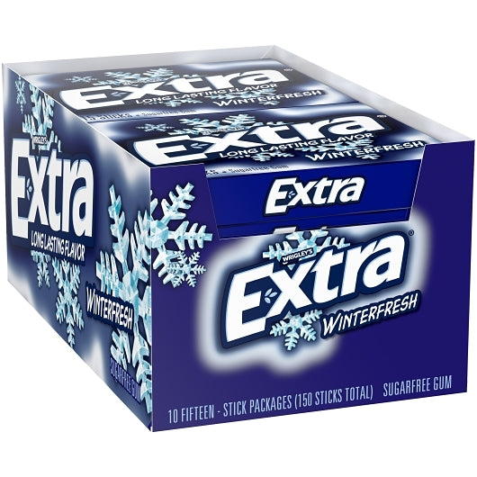 Extra 15 Piece/Unit Single Serve Winterfresh Gum, 12 x 10 x 15 PC Case - DOT product image 5