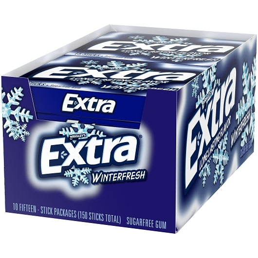 Extra 15 Piece/Unit Single Serve Winterfresh Gum, 12 x 10 x 15 PC Case - DOT product image 7