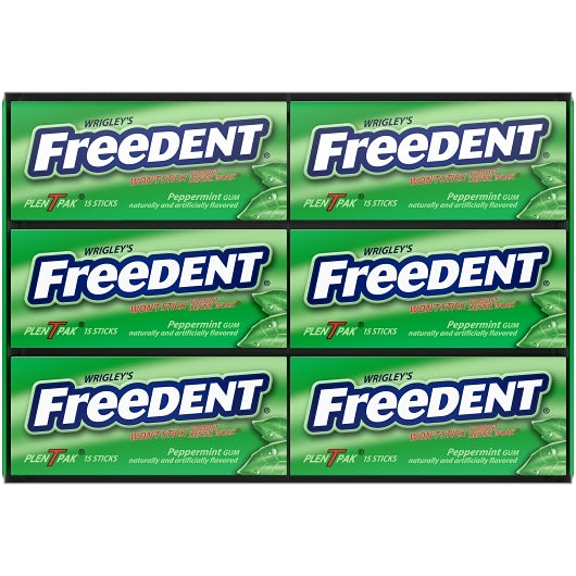 Freedent Gum Peppermint Plenty Packs, 30 x 12 x 15 PC Case - Alternate product angle or state