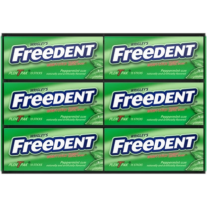 Freedent Gum Peppermint Plenty Packs, 30 x 12 x 15 PC Case - Alternate product angle or state