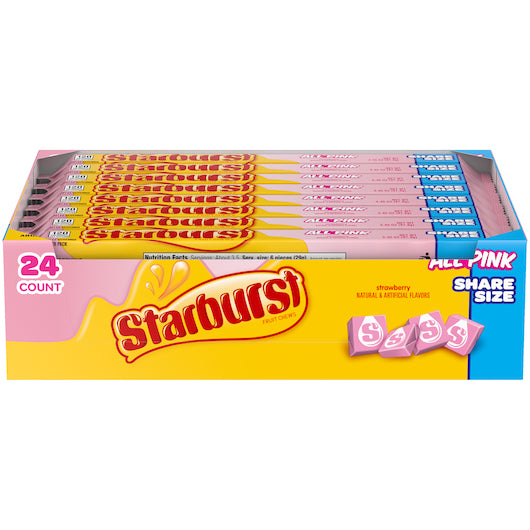 Starburst All Pink Share Size, 6 x 24 x 3.45 oz Case - Candy & Confections