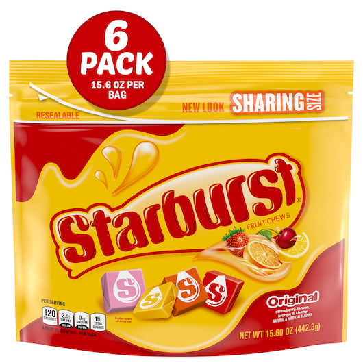 Starburst Candy Shelf Ready Packaging, 6 x 15.6 oz Case - Candy & Confections