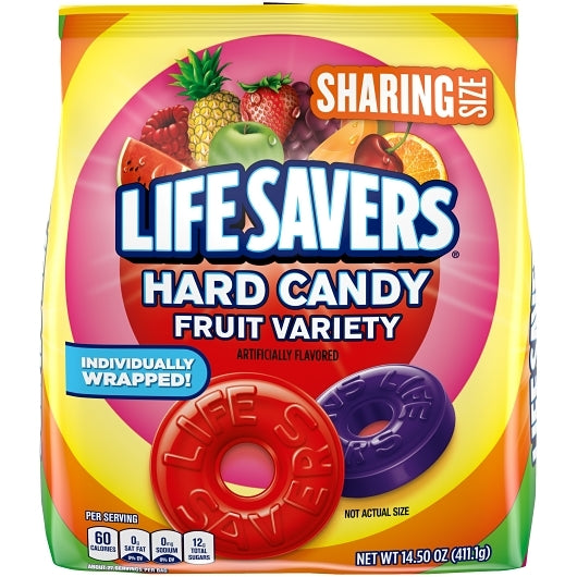 Life Savers Fruit Variety Hard Candy Stand Up Pouch, 6 x 14.5 oz Case - Candy & Confections