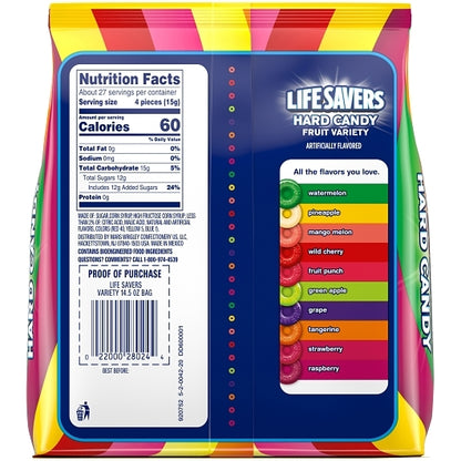 Life Savers Fruit Variety Hard Candy Stand Up Pouch, 6 x 14.5 oz Case - DOT product image 8