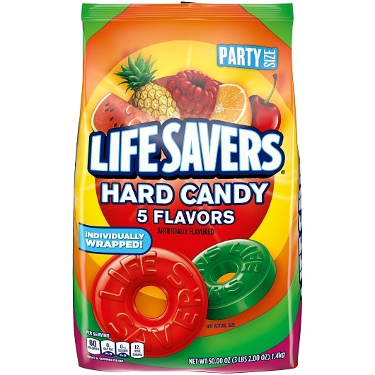 Life Savers 5 Flavors Hard Candy Stand Up Pouch, 6 x 50 oz Case - Candy & Confections