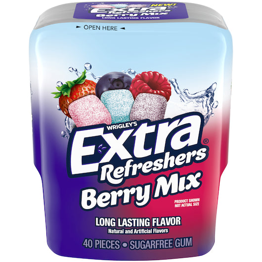 Extra Refreshers Berry Mixed Bottle, 4 x 6 x 40 PC Case - Candy & Confections
