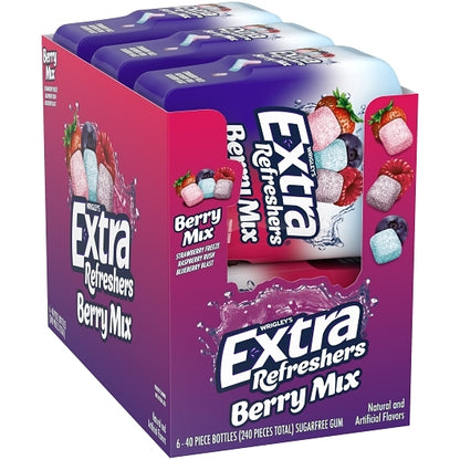 Extra REFRESHERS BERRY MIXED BOTTLE, 4 x 6 x 40 PC Case - DOT product image 4