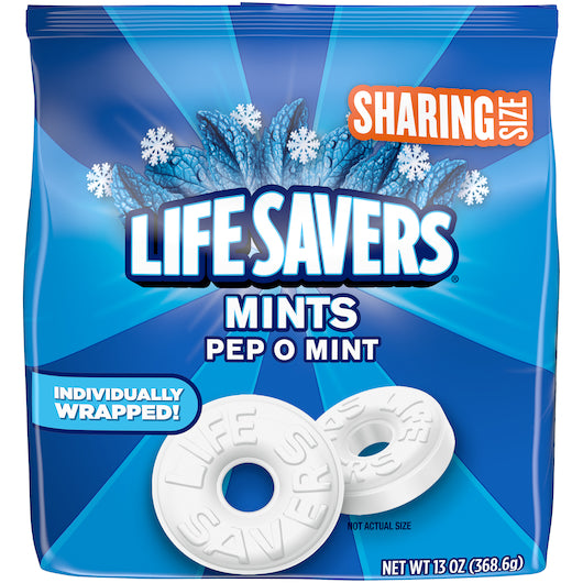 Life Savers Pep-o-mint Stand Up Pouch, 6 x 13 oz Case - Candy & Confections