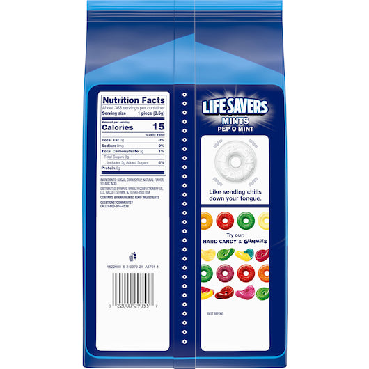 Life Savers PEP-O-MINT STAND UP POUCH, 6 x 44.93 oz Case - DOT product image 7