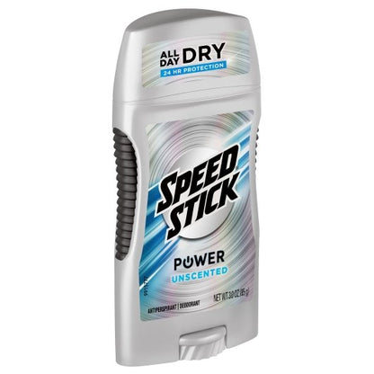 Mennen Men'S Speed Stick 24 Hour Power Unscented Anti-Perspirant Deodorant Stick, 2 x 6 x 3 oz Case - DOT product image 2