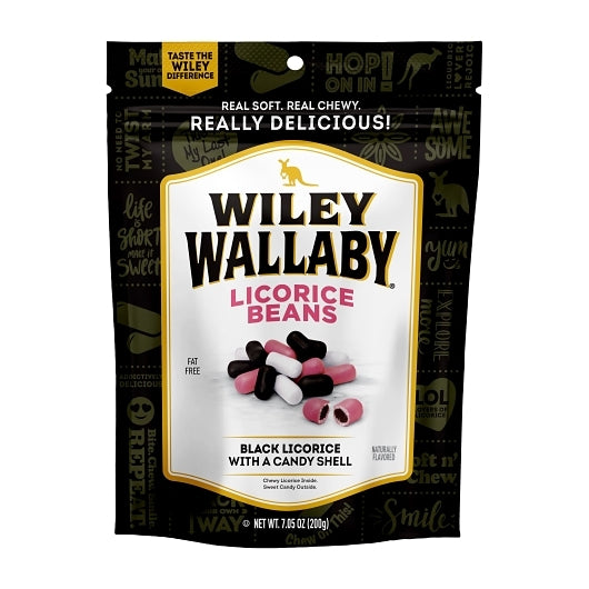 Wiley Wallaby Outback Beans Black Licorice, 12 x 7.05 oz Case - Alternate product angle or state
