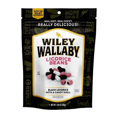 Wiley Wallaby Outback Beans Black Licorice, 12 x 7.05 oz Case - Alternate product angle or state