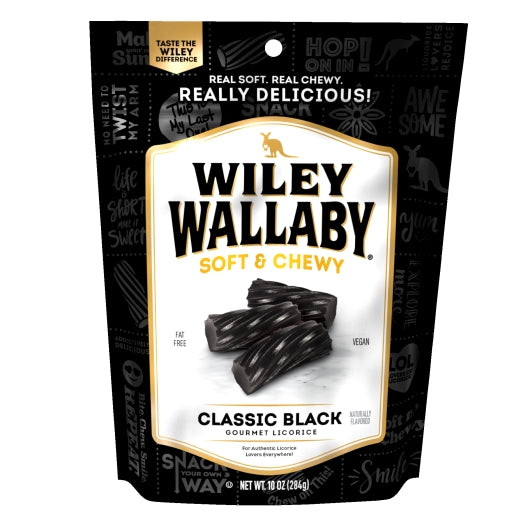 Wiley Wallaby Black Licorice, 10 x 10 oz Case - Candy & Confections