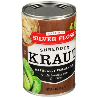 Silver Floss Vegetable Shredded Sauerkraut Canned, 24 x 14.4 oz Case - DOT product image 5
