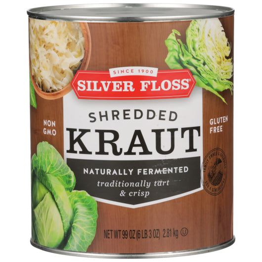 Silver Floss Vegetable Shredded Sauerkraut Canned, 6 x 99 oz Case - DOT product image 2