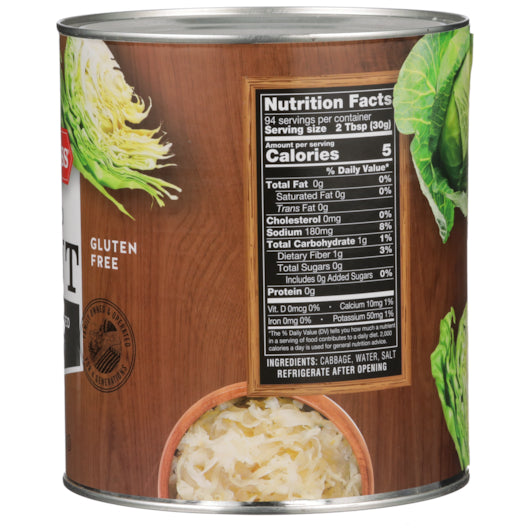 Silver Floss Vegetable Shredded Sauerkraut Canned, 6 x 99 oz Case - DOT product image 6