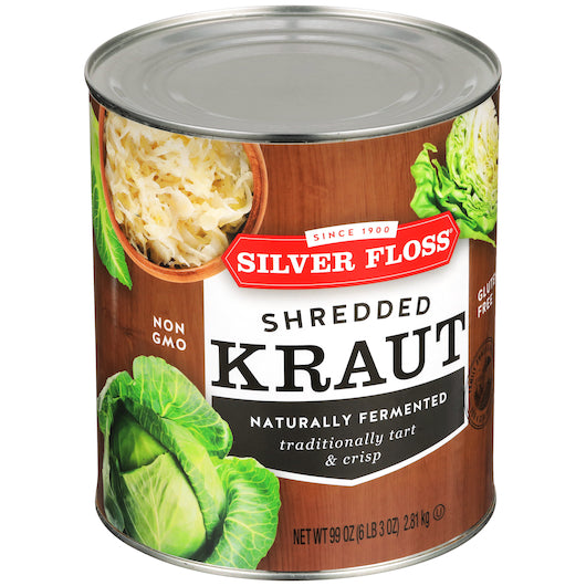 Silver Floss Vegetable Shredded Sauerkraut Canned, 6 x 99 oz Case - DOT product image 3