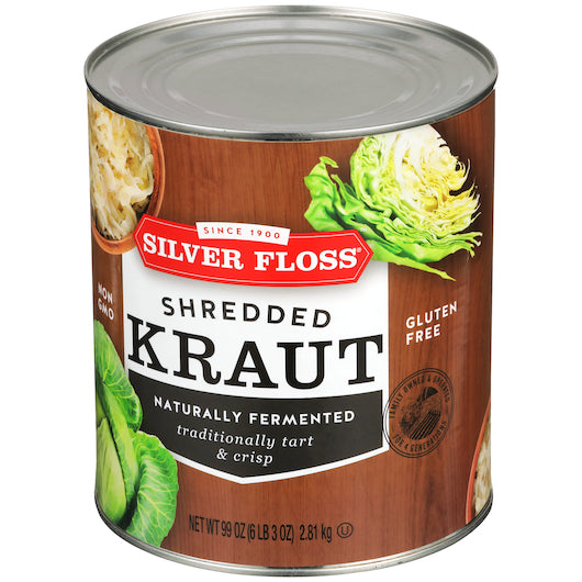 Silver Floss Vegetable Shredded Sauerkraut Canned, 6 x 99 oz Case - DOT product image 5