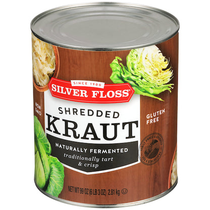 Silver Floss Vegetable Shredded Sauerkraut Canned, 6 x 99 oz Case - DOT product image 5