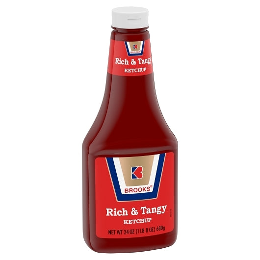 Brooks Tomato Ketchup Bottle, 12 x 24 oz Case - Condiments & Sauces
