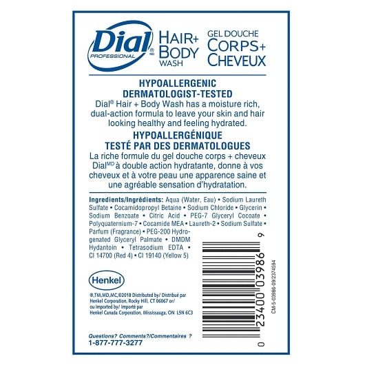 Dial Hair And Body Wash, 4 x 1 GA Case - Alternate product angle or state