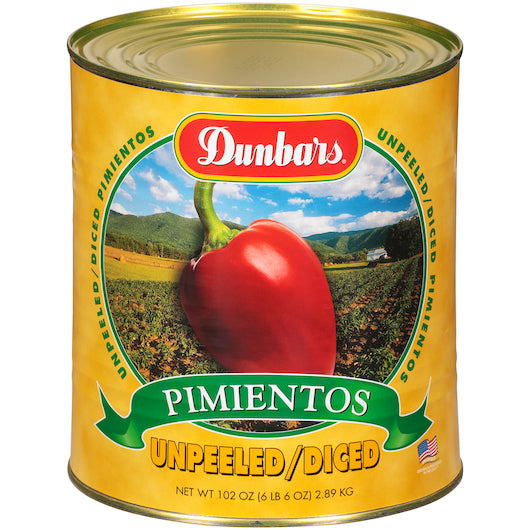 Moody Dunbar Diced Pimento Diced Red Unpeeled, 6 x 1 each Case - Fruit & Sides