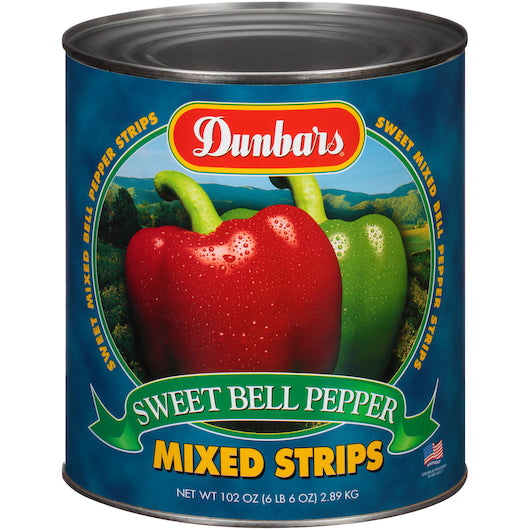 Dunbars Red & Green Mixed Pepper Strips - No.10 Can (102 OZ, 6 Cans Per Case) - DOT product image 2