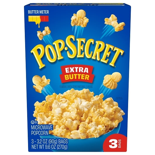 Pop Secret Extra Butter Flavor Microwave Popcorn Sharing Bags, 6 x 9.6 oz Case - Popcorn, Pretzels & Snack Mix - image 2