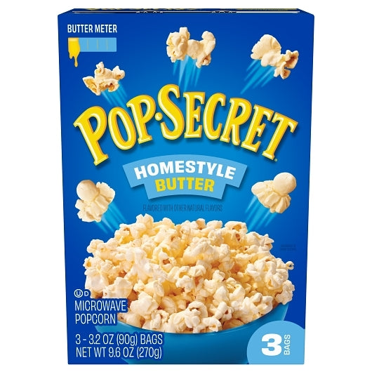 Pop Secret Homestyle Buttered Microwave Popcorn, 6 x 9.6 oz Case - DOT product image 2
