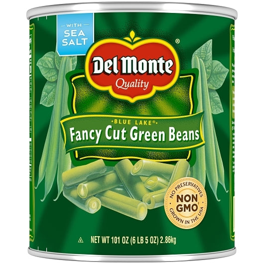 Del Monte Fancy Cut Green Beans, 6 x 101 oz Case - DOT product image 2