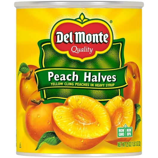 Del Monte Yellow Clingstone Peach Halves in Heavy Syrup, 6 x 29 oz Case - DOT product image 1