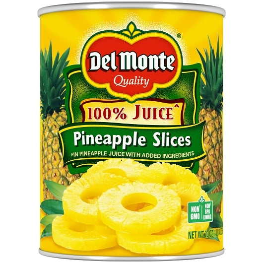 Del Monte Sliced Pineapple in 100% Juice, 12 x 20 oz Case - DOT product image 3