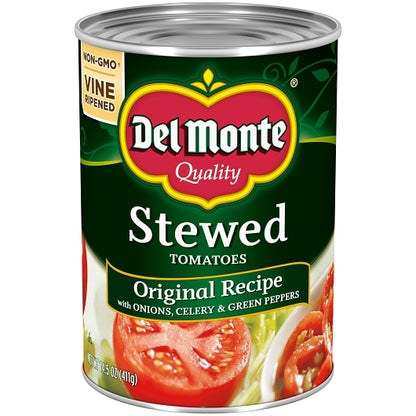 Del Monte Delmonte Tomato Original Stewed, 24 x 14.5 oz Case - Fruit & Sides