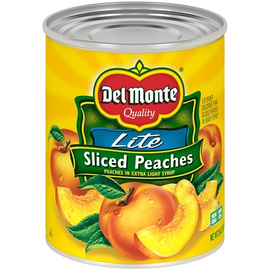 Del Monte Yellow Clingstone Peaches Sliced in Extra Light Syrup, 6 x 29 oz Case - Dried Fruit & Fruit Snacks