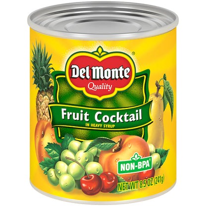 Del Monte Pull Top Fruit Cocktail in Heavy Syrup, 12 x 8.5 oz Case - Dried Fruit & Fruit Snacks