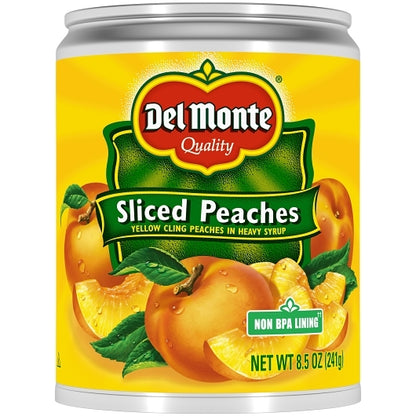 Del Monte Yellow Clingstone Peaches Sliced in Heavy Syrup, 12 x 8.5 oz Case - DOT product image 2