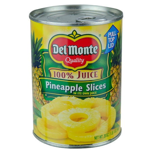 Del Monte Sliced Pineapple in 100% Juice, 12 x 20 oz Case - DOT product image 2
