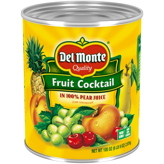 Del Monte Fruit Cocktail in Pear Juice, 6 x 105 oz Case - Dried Fruit & Fruit Snacks